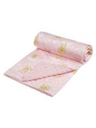 Бебешко поларено одеяло Мече, Двулицево 90x80 cm, Розово