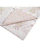 Бебешко поларено одеяло Мече, Двулицево 90x80 cm, Екрю