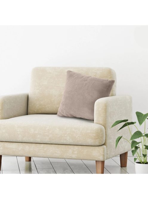 Декоративна калъфка за възглавница 50 x 50 см, Зимна с имитация на заешка козина, Бежава