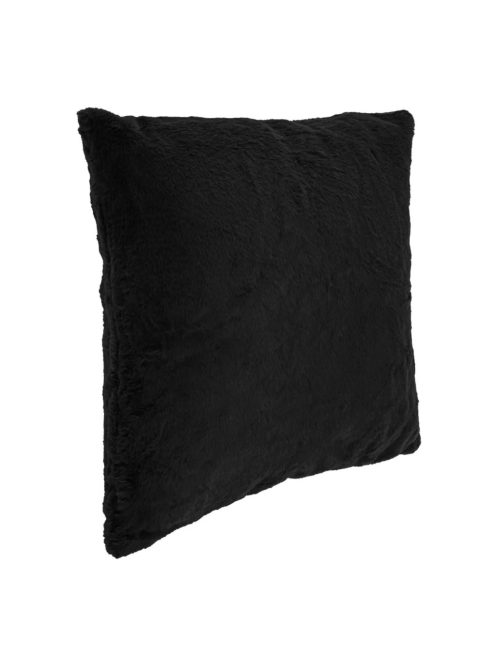 Декоративна калъфка за възглавница 50 x 50 см, Зимна с имитация на заешка козина, Черен