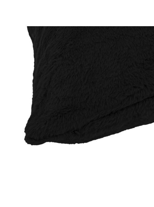 Декоративна калъфка за възглавница 50 x 50 см, Зимна с имитация на заешка козина, Черен