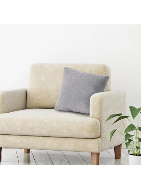 Декоративна калъфка за възглавница 50 x 50 см, Зимна с имитация на заешка козина, Сив