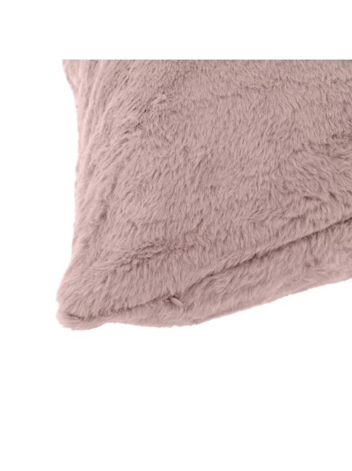Декоративна калъфка за възглавница 50 x 50 см, Зимна с имитация на заешка козина, Розова
