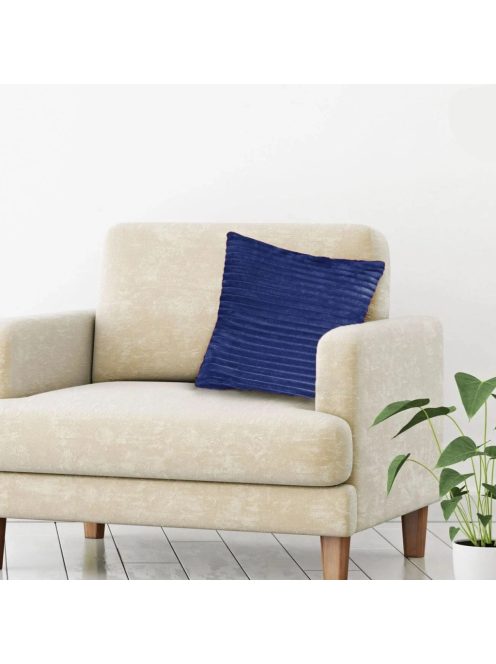 Декоративна калъфка за възглавница, 45x45см, Кадифе, Ватирана, Тъмно синя