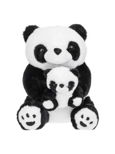   Плюшено мече ПАНДА с бебе, Седяща, 38 cm