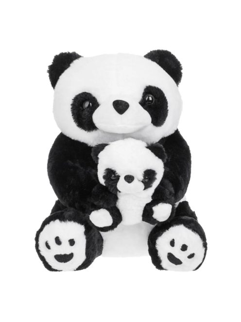 Плюшено мече ПАНДА с бебе, Седяща, 38 cm