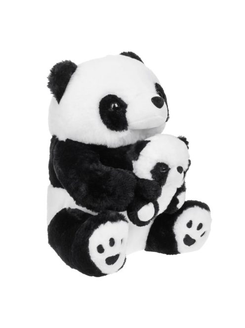 Плюшено мече ПАНДА с бебе, Седяща, 38 cm