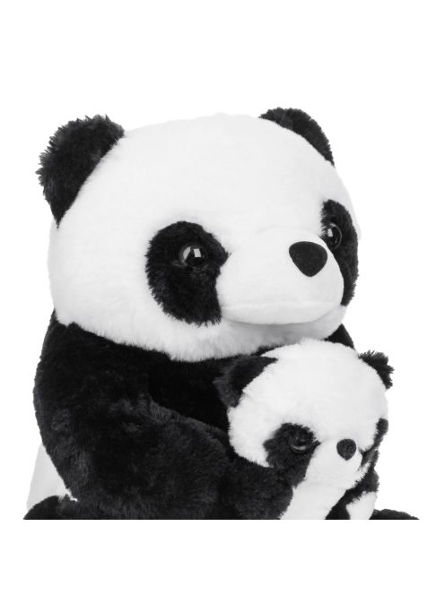 Плюшено мече ПАНДА с бебе, Седяща, 38 cm