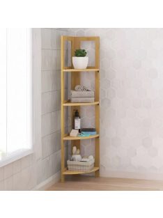   Ъглова етажерка - органайзер с 4 отделения, Бамбукова, 39.5x27x120см