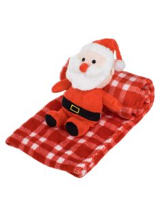   Детско одеяло Коледа 75 х 100 см. с плюшена играчка Дядо Коледа, Christmass blanket & toy