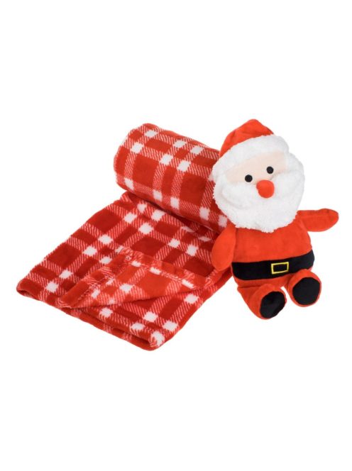 Детско одеяло Коледа 75 х 100 см. с плюшена играчка Дядо Коледа, Christmass blanket & toy