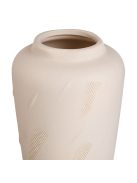 Декоративна керамична ваза с релефни детайли в пясъчен цвят, 15x27 см