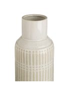 декоративна керамична ваза с гланцирано покритие и релефни вертикални линии в пясъчен цвят Ø19x48 сm 