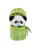 Плюшено мече ПАНДА в зелена бамбукова кутия с цип, 11 cm