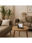 Дървена рамка за снимки в метална основа с форма на къща с надпис „Home“, 21x7x23 см