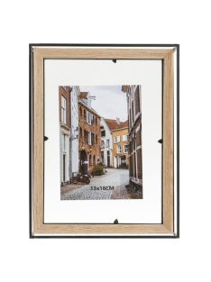   Дървена рамка за снимка със стъклено пано в метална основа, 23x7x30 см