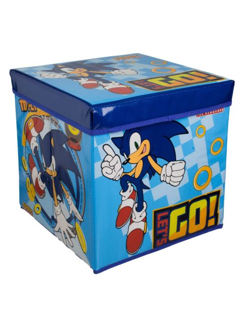Кутия за съхранение - табуретка с капак Соник, Disney Sonic Let's Go, 30х30х30 см