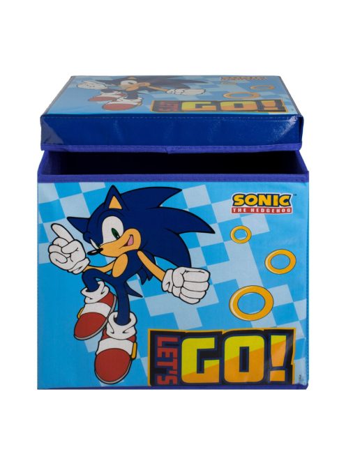 Кутия за съхранение - табуретка с капак Соник, Disney Sonic Let's Go, 30х30х30 см