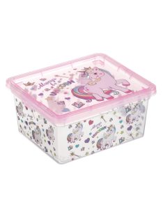   Кутия за съхранение с капак Еднорог, Unicorn, Пластмасова, 19x16.5x9.5cm