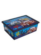 Кутия за съхранение с капак Рали, Car race, Пластмасова, 52.5x37x17.5 см 