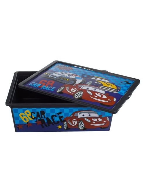 Кутия за съхранение с капак Рали, Car race, Пластмасова, 52.5x37x17.5 см 