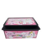 Кутия за съхранение с капак Еднорог, Unicorn, Пластмасова, 52.5x37x17.5 см 