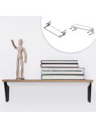 Универсален рафт за стена от дърво с метални орнаментни подпори, До 3 кг., 60x20x1.5 cm, Дъб