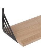 Универсален рафт за стена от дърво с метални орнаментни подпори, До 3 кг., 60x20x1.5 cm, Дъб