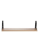 Универсален рафт за стена от дърво с метални орнаментни подпори, До 3 кг., 60x20x1.5 cm, Дъб