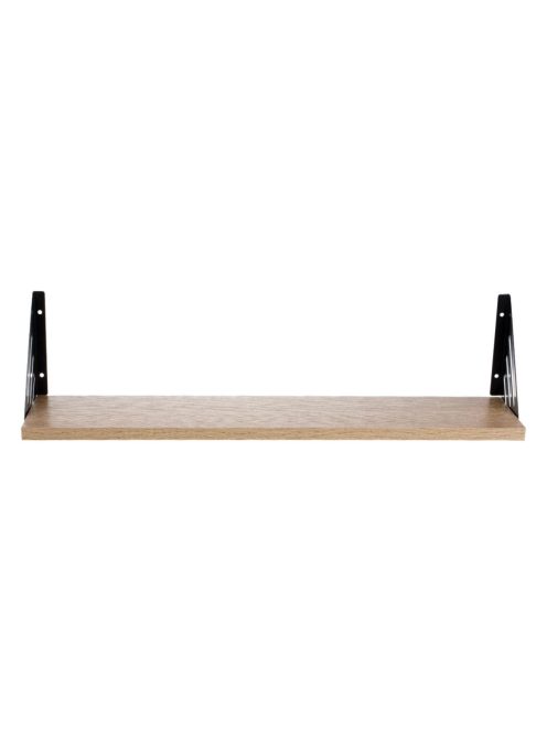 Универсален рафт за стена от дърво с метални орнаментни подпори, До 3 кг., 60x20x1.5 cm, Дъб