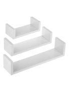 Комплект рафтове, Универсална етажерка за стена, 3 броя, MDF, До 3 кг.
