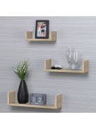 Комплект рафтове, Универсална етажерка за стена, 3 броя, MDF, До 3 кг.