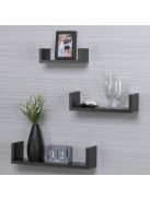 Комплект рафтове, Универсална етажерка за стена, 3 броя, MDF, До 3 кг.