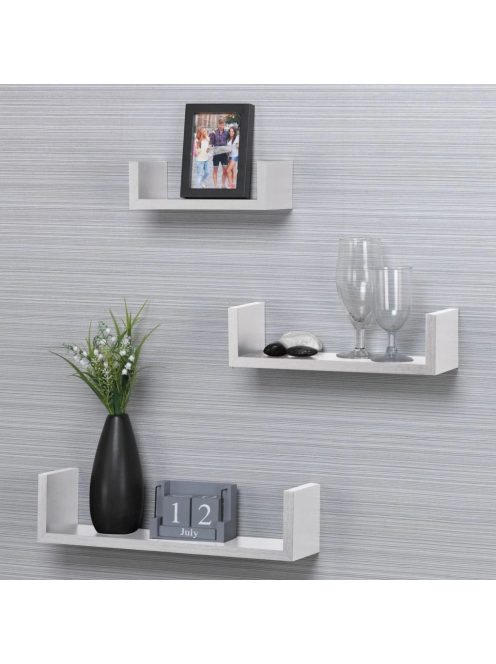 Комплект рафтове, Универсална етажерка за стена, 3 броя, MDF, До 3 кг.