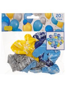   Комплект балони (20ч) Happy Birthday boy, Латекс, Party balloon set, 23 cm