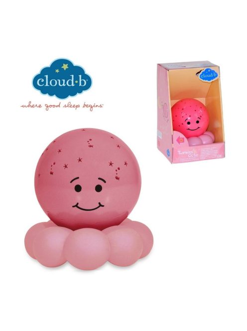 Нощна прожекционна лампа ОКТОПОД за детска стая от CloudB, Twinkles To Go Octo, Розова