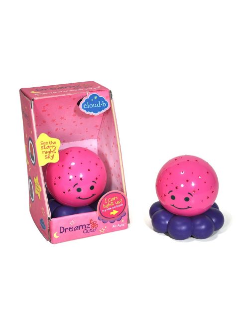 Нощна прожекционна лампа ОКТОПОД за детска стая от CloudB, Dreamz To Go Octo, Розов/Лилав