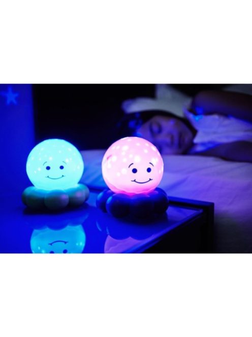 Нощна прожекционна лампа ОКТОПОД за детска стая от CloudB, Dreamz To Go Octo, Розов/Лилав