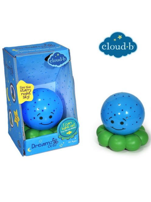 Нощна прожекционна лампа ОКТОПОД за детска стая от CloudB, Dreamz To Go Octo, Син/Зелен