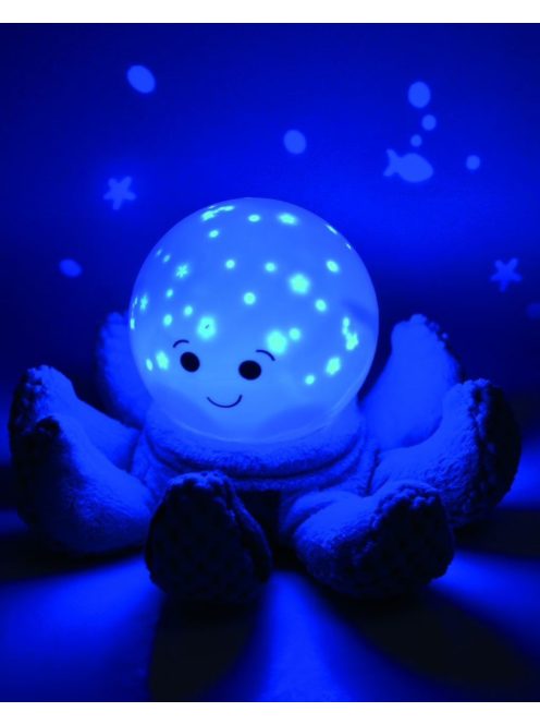 Нощна прожекционна лампа ОКТОПОД плюш за детска стая от CloudB Octo Softeez, Синя