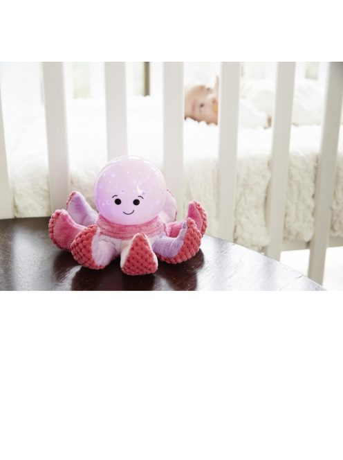 Нощна прожекционна лампа ОКТОПОД плюш за детска стая от CloudB Octo Softeez, Розова