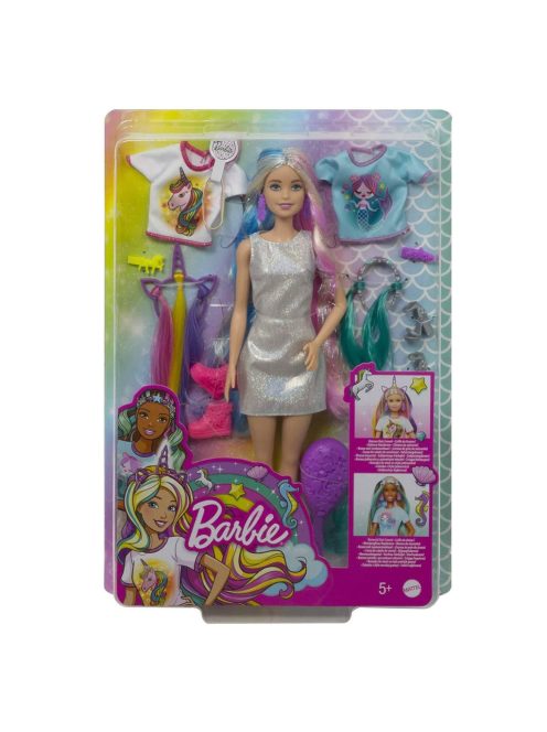 КУКЛА Барби с блестяща дълга коса, Barbie Fantasy Hair doll, 30 cm, DHN04