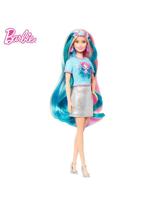 КУКЛА Барби с блестяща дълга коса, Barbie Fantasy Hair doll, 30 cm, DHN04