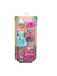   КУКЛА Барби в СПА център, Barbie Wellness Spa Doll Blonde with Puppy, 30 cm,  GJG55