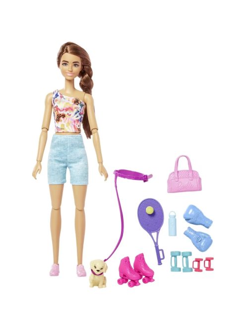 Кукла Барби Време за спорт 30 cm, Barbie Wellness Doll - Workout, 32x14x6 cm