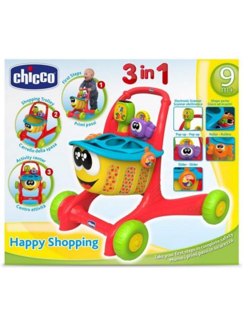 Детска проходилка за бутане Chicco, 3в1, Happy Shopper, 60х29х60 см., 7655000030