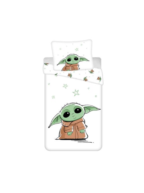 Детски спален комплект Междъзвездни войни - Бебето Йода, Disney Star Wars - Baby Yoda bedding set, 140x200cm, Бял