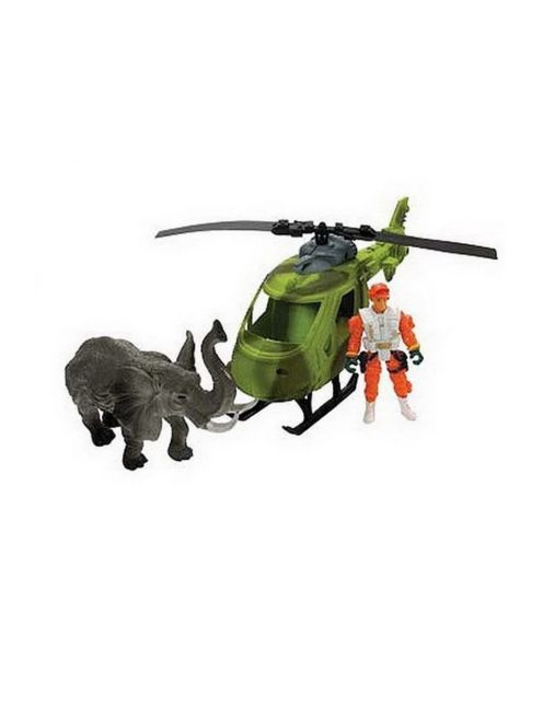 Комплект фигури Wild Republic , Хеликоптер и Слон, 89291