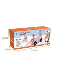   Детска кола за баланс и прохождане Princess, Със звуци, 50 х 40 х 22 см, 3 + години
