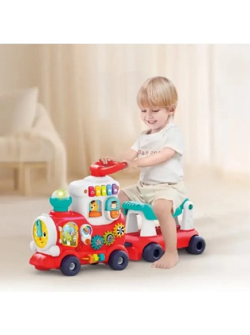 Детско влакче за баланс и прохождане Hola 4 в 1, Със звукови и светлинни ефекти, 76x 22 x 40 cm, 1,5 + години